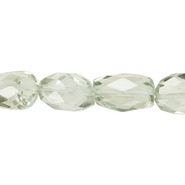 Green quartz 1pkg1, hand-cut faceted nugget bead 8 inch small image number 0