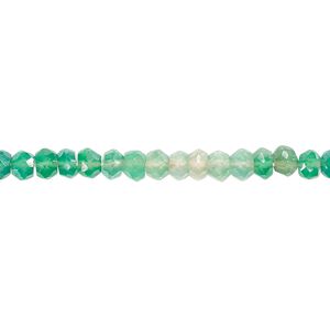 Green onyx 1pkg1, luster hand-cut faceted rondelle bead 13 inch 4x2mm-5x3mm