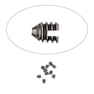 Screw, Screw-Tite Crimps™, gunmetal-plated copper, 2x1mm rectangle. Sold per pkg of 10.