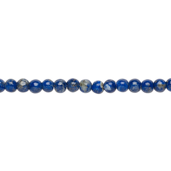 Bead, lapis lazuli (natural), 3-4mm round, C grade, Mohs hardness 5 to 6. Sold per 15-inch strand. image number 0