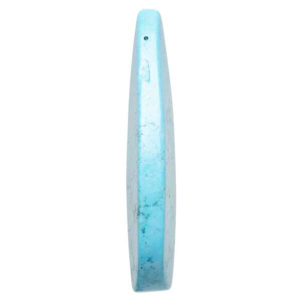 "Magnesite" / resin 1pkg1, teardrop focal turquoise blue 58x25mm-61x26mm image number 1