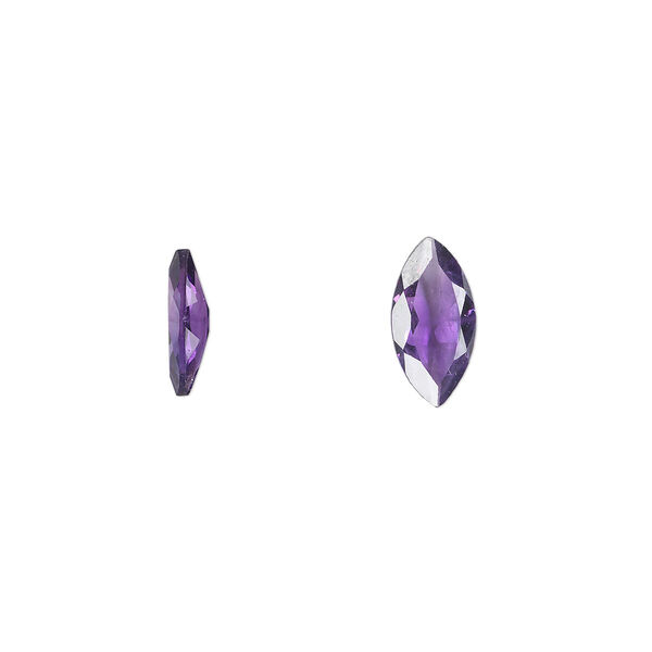 Gem, amethyst (natural), light to medium, 10x5mm faceted marquise, A grade, Mohs hardness 7. Sold individually. image number 0