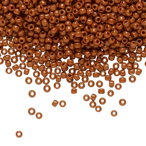 Seed bead, TOHO BEADS®, glass, pkg/7.5g, #11 round, opaque terra cotta (TR-11-46L). image number 0