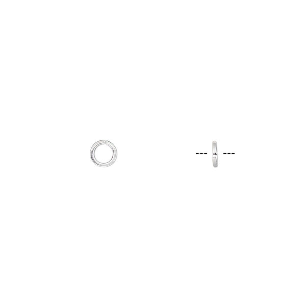 Jump ring, sterling silver, 4mm round square wire, 2.7mm inside diameter, 22 gauge. Sold per pkg of 20. image number 0