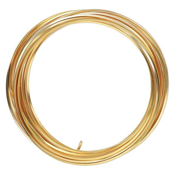 Wire, ParaWire™, gold-finished copper, square, 18 gauge. Sold per 4-yard section. image number 0