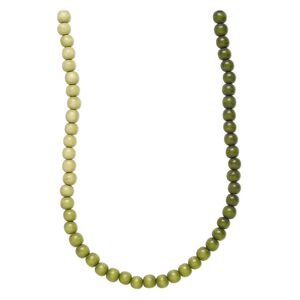 Bead 1pkg1, Taiwanese cheesewood (dyed / waxed), green ombre, 7-8mm round, 15-1/2 to 16 inches.