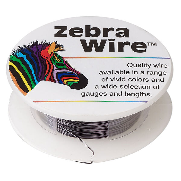 Wire, Zebra Wire™, color-coated copper, midnight blue, round, 26 gauge. Sold per 30-yard spool. image number 0