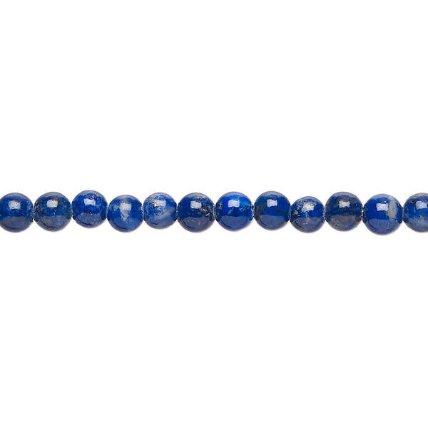 Bead, lapis lazuli (natural), 4mm round, B grade, Mohs hardness 5 to 6. Sold per 15-1/2" to 16" strand. image number 0