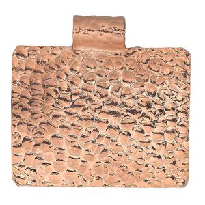 Pendant, Everyday Jewelry, copper, 40x38mm textured rectangle with tube bail. Sold individually.