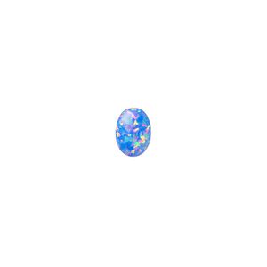 Cabochon, "opal" (silica and epoxy) (man-made), royal blue, 8x6mm calibrated oval. Sold individually.