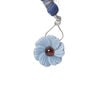 Blue opal / garnet 1pkg1, top-drilled hand-cut 1sided carved flower bead natural, 14mm image number 0