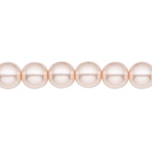 Bead, Czech pearl-coated glass druk, opaque soft pink, 8mm round. Sold per 15-1/2" to 16" strand.