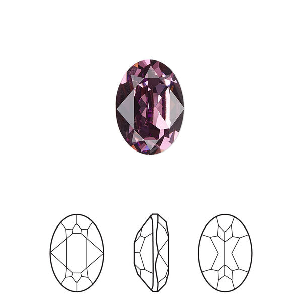 Fancy stone 1pk iris foil back, Crystal Passions® 14x10mm oval 4120 image number 0