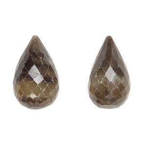 Golden sheen sapphire 1pkg2, hand-cut faceted teardrop drop natural 21x12mm-26x12mm