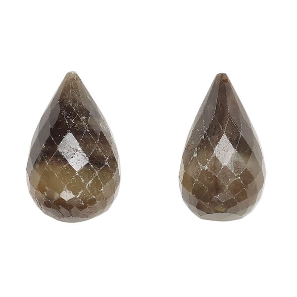 Golden sheen sapphire 1pkg2, hand-cut faceted teardrop drop natural 21x12mm-26x12mm image number 0