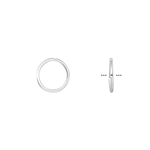 Jump ring, sterling silver, 10mm round square wire, 8.2mm inside diameter, 20 gauge. Sold per pkg of 50. image number 0
