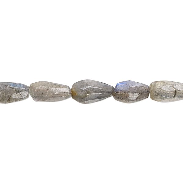 Labradorite 1pkg1, hand-cut faceted teardrop bead natural 14 inch 9x5mm-12x6mm image number 0