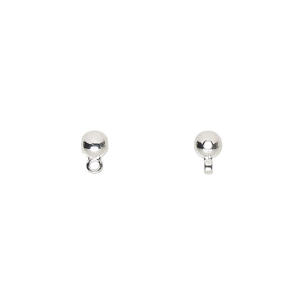 Bead, silver-finished "pewter" (zinc-based alloy), 4mm round with closed loop. Sold per pkg of 10. image number 0