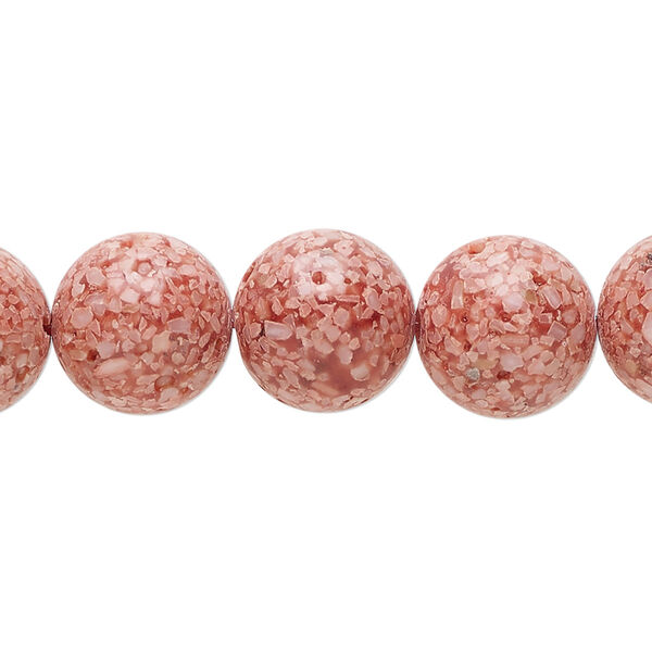Multi-gemstone / mother-of-pearl shell / resin 1pkg1, round bead 15 inch 11-13mm image number 0