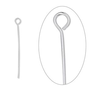 Eye pin, sterling silver-filled, 1-1/8 inches, 24 gauge. Sold per pkg of 100.