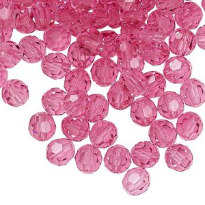 Bead 288pk rose, Preciosa Czech crystal 6mm round
