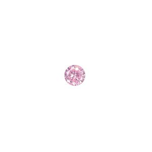 Drop, cubic zirconia, pink, 6mm hand-faceted round, Mohs hardness 8-1/2. Sold per pkg of 12.