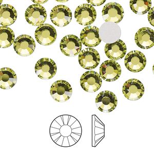 Flat back 288pk limecicle foil back, Preciosa MAXIMA Czech crystal rhinestone 6.3-6.5mm chaton rose round SS30