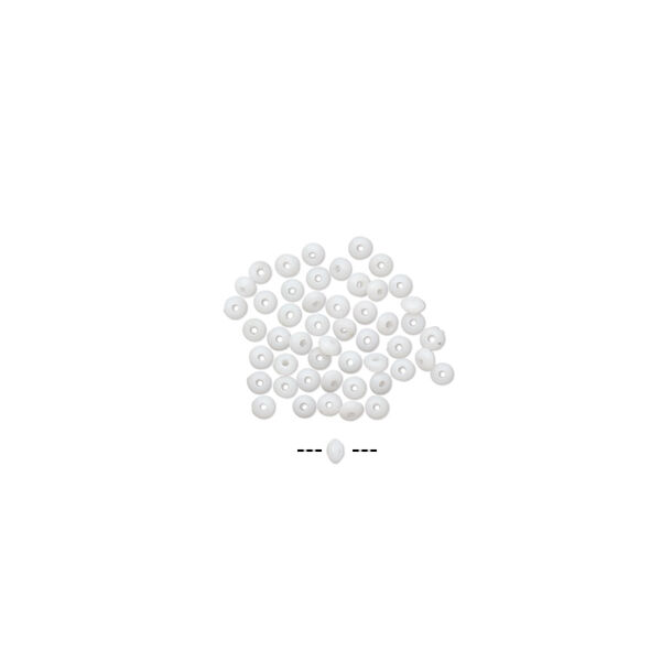 Mini Bead Huggers™, silicone, white, 1.5x0.5mm rondelle. Sold per pkg of 50. image number 0