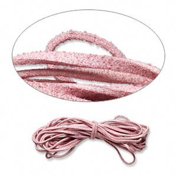 Cord, faux suede lace, rose, 3mm. Sold per pkg of 5 yards. image number 0