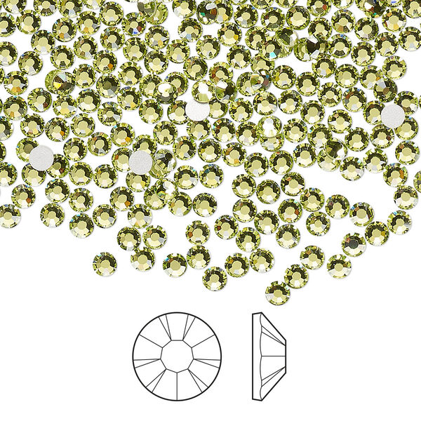 Flat back 1440pk limecicle foil back, Preciosa MAXIMA Czech crystal rhinestone 2.5-2.7mm chaton rose round SS9 image number 0