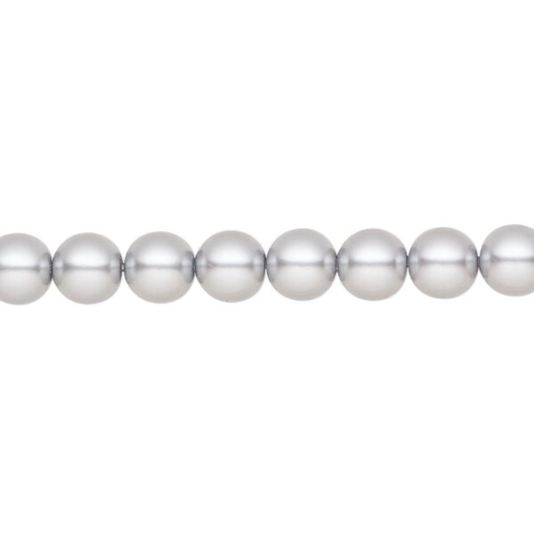 Pearl 25pk light grey, Preciosa Czech crystal 6mm round image number 0