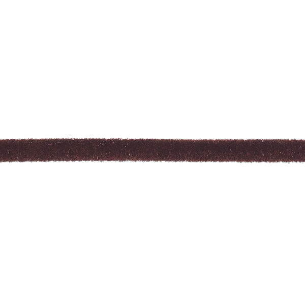 Cord, velveteen and rubber, brown, 3mm round with 1-1.5mm hole. Sold per pkg of 5 feet. image number 0