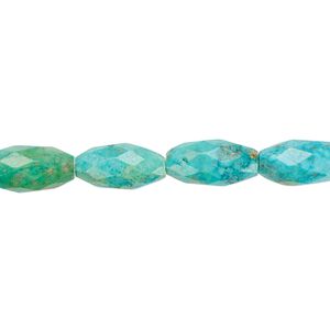 Turquoise 1pkg1, faceted oval bead 15.5-16 inch 12x6mm