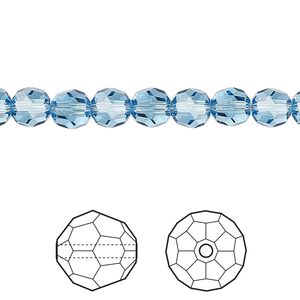 Bead 144pk cool blue, Crystal Passions® Regenerated 6mm round 5000