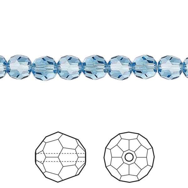 Bead 144pk cool blue, Crystal Passions® Regenerated 6mm round 5000 image number 0