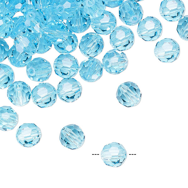 Bead 288pk aqua bohemica, Preciosa Czech crystal 6mm round image number 0