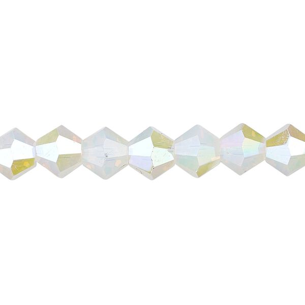 Bead 1pk translucent clear AB frosted, Celestial Crystal® 8mm bicone 15.5-16 inch image number 0