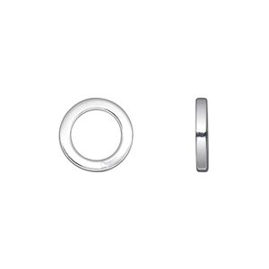 Jump ring, sterling silver, 12mm soldered round square wire, 7.9mm inside diameter, 13 gauge. Sold per pkg of 2.