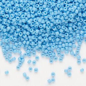 Seed bead, Dyna-Mites™, glass, pkg/40g, #11 round, opaque light blue, (741 11/0 RR).