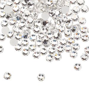 Flat back, Dance With Me™ crystal rhinestone, crystal clear, foil back, 3.8-4mm rose, SS16. Sold per pkg of 144 (1 gross).