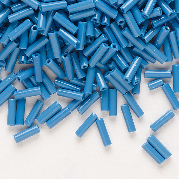 Bead, Preciosa Ornela Czech glass, bugle bead, pkg/500g, #3, opaque patriot blue, (33220). image number 0