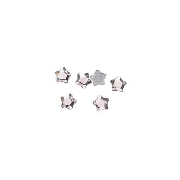 Flat back 6pk light rose foil back, Crystal Passions® hotfix rhinestone 4mm star flower 3754 image number 0