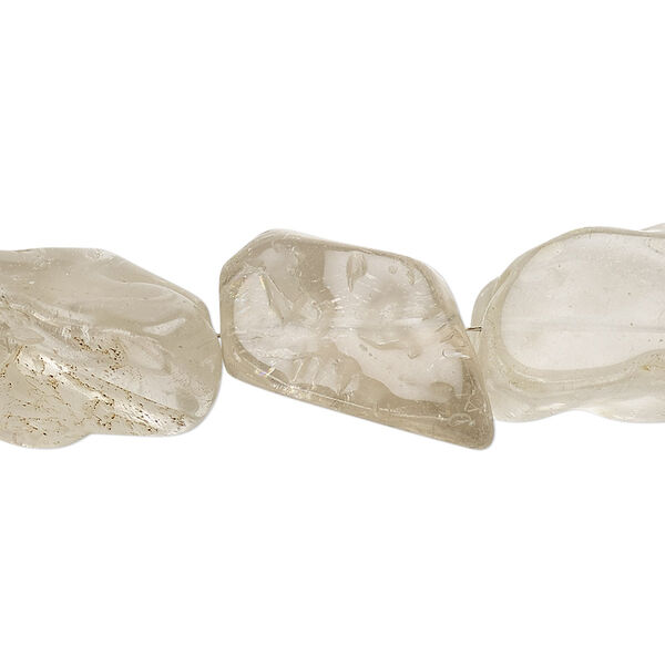 Bead, smoky quartz (heated / irradiated), light, small to large tumbled nugget, Mohs hardness 7. Sold per 7-inch strand. image number 0