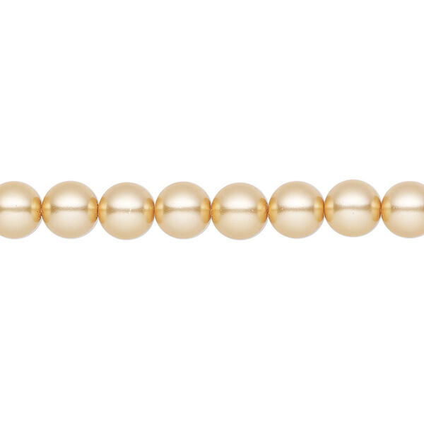 Pearl 25pk gold, Preciosa Czech crystal 6mm round image number 0