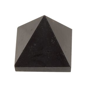 Black tourmaline 1pkg1, hand-cut undrilled pyramid gift natural 25-31mm