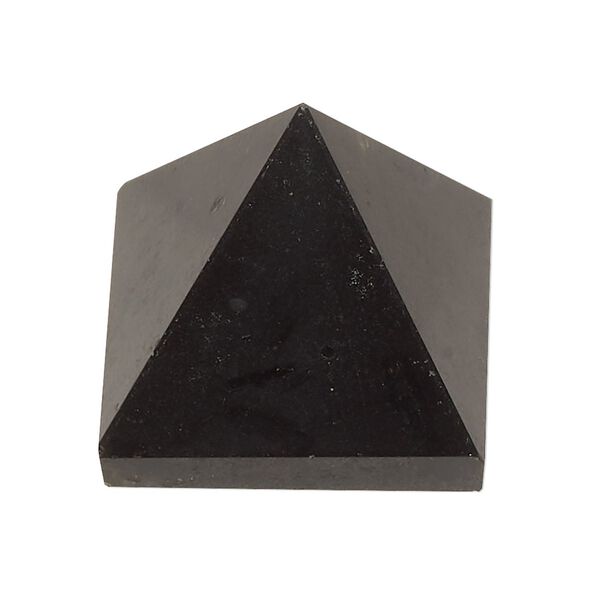 Black tourmaline 1pkg1, hand-cut undrilled pyramid gift natural 25-31mm image number 0