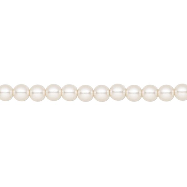 Pearl 50pk white, Preciosa Czech crystal 4mm round image number 0