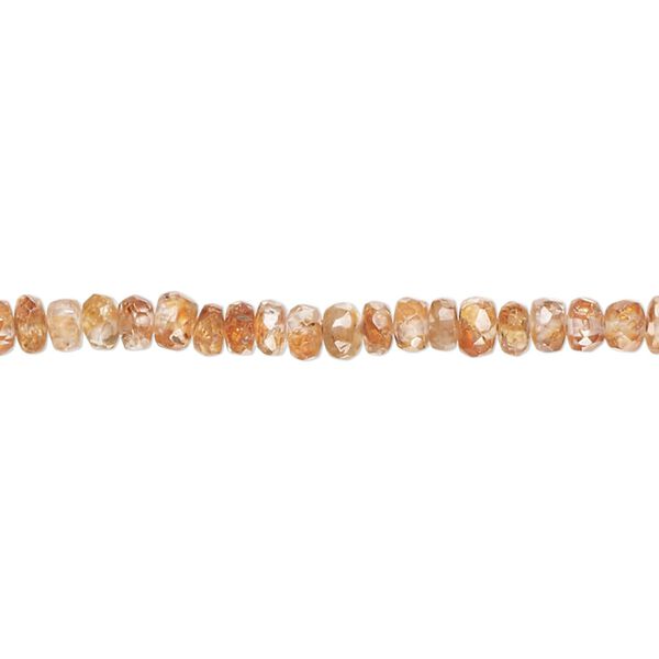 Zircon 1pkg1, hand-cut faceted rondelle bead orange 14 inch 3x1mm-5x3mm image number 0