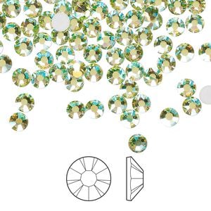 Flat back 1440pk limecicle AB foil back, Preciosa MAXIMA Czech crystal rhinestone 3.8-4mm chaton rose round SS16