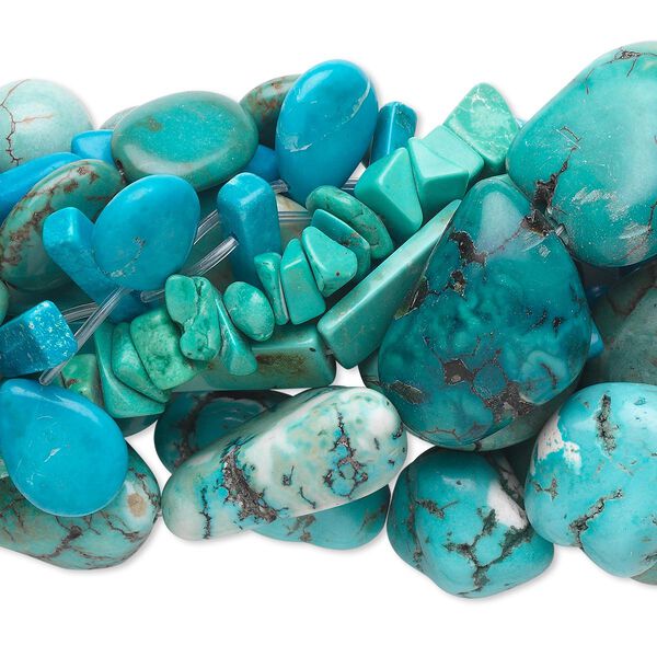 Magnesite 1pkg10, mixed shape bead 15 inch mix 7mm-50x40mm image number 0